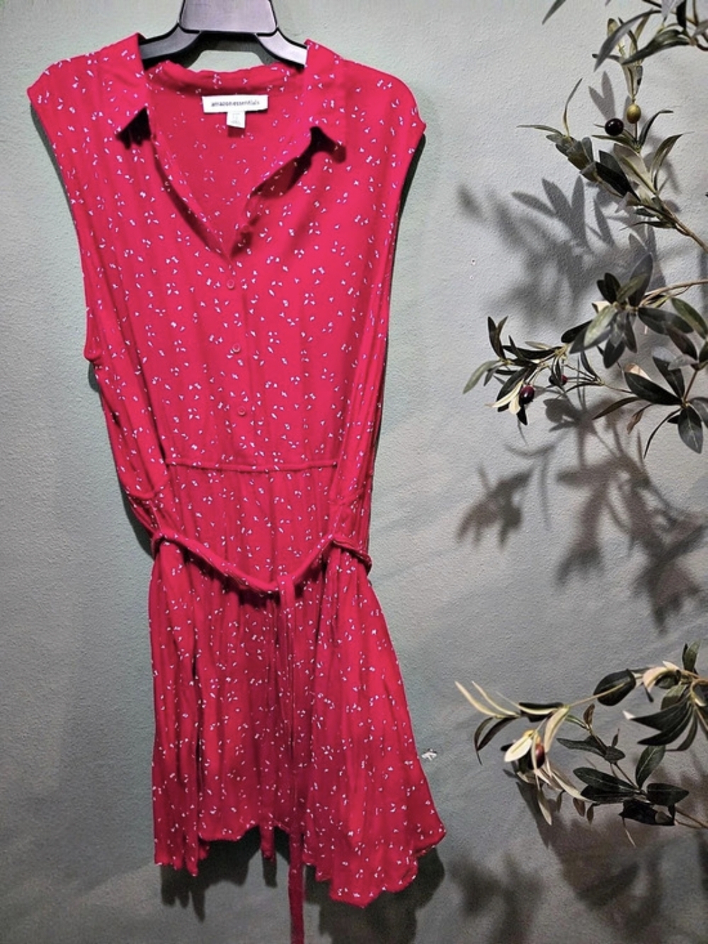 Amazon Essentials Floral Mini Dress in Pink Like New XXL